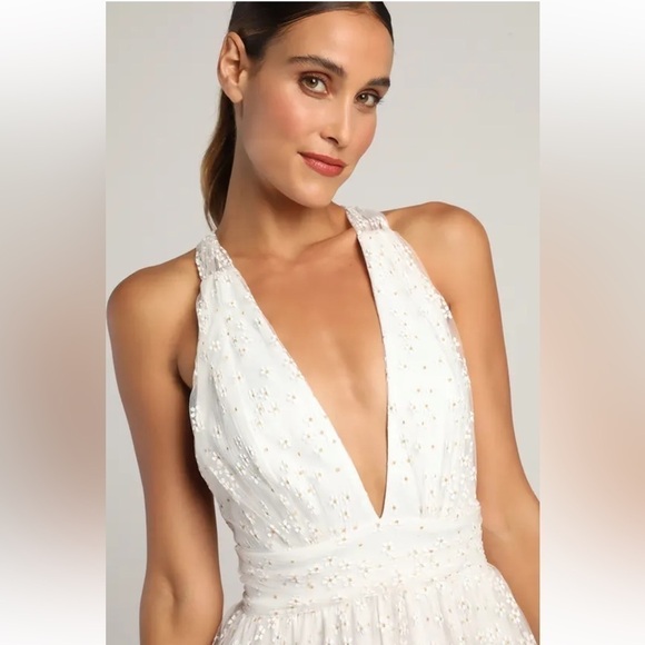 NWT Lulu’s Daisy Delight White Floral Print Sleeveless V-Neck Mini Dress Size XS - Picture 11 of 15